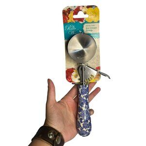 The Pioneer Woman Heritage Floral Ice Cream Scoop | Blue Handle Squeeze Release
